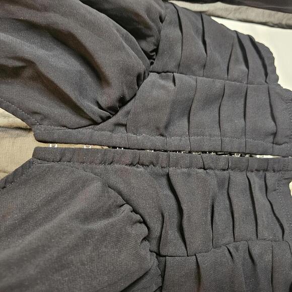 Liberty Love Elegant Black Sheer Long Sleeve Crop Blouse - Picture 5 of 6